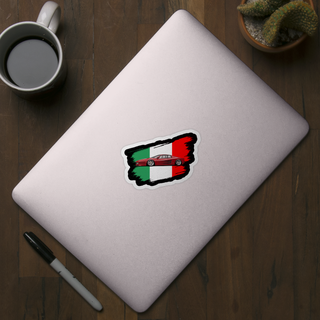 Classic Italy Flag Italia Motorsport Testarossa Car by Automotive Apparel & Accessoires